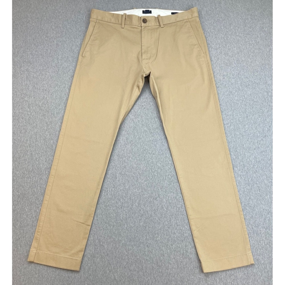 J Crew Pants Mens 32 x 30 Beige Cotton Blend Stretch Slim Fit